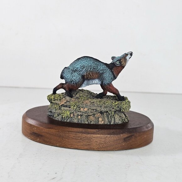 The Hamilton Collection Audubon Bronze Deaton Gray Fox Badger Figurine 1977 FLAW - Picture 8 of 11